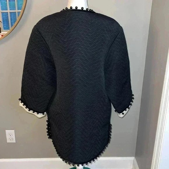 Tory Burch Beaded chevron-jacquard coat Size 10 - Picture 6 of 11